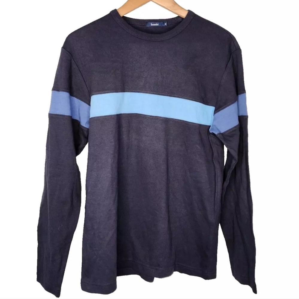 Bossini Colorblock Long Sleeve T Shirt in Black Size M